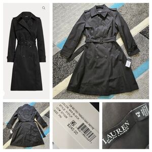 Lauren Ralph Lauren Double Breasted Cotton Blend Trench Coat, Petite M, NWT